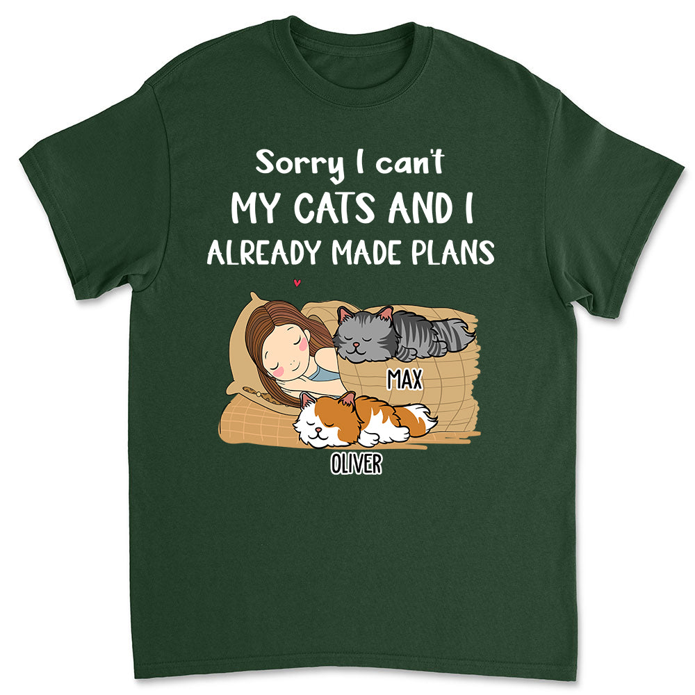 Personalized Unisex 'I Have Plans With My Cat' T-shirt - Ideal Gift for Pet Lovers