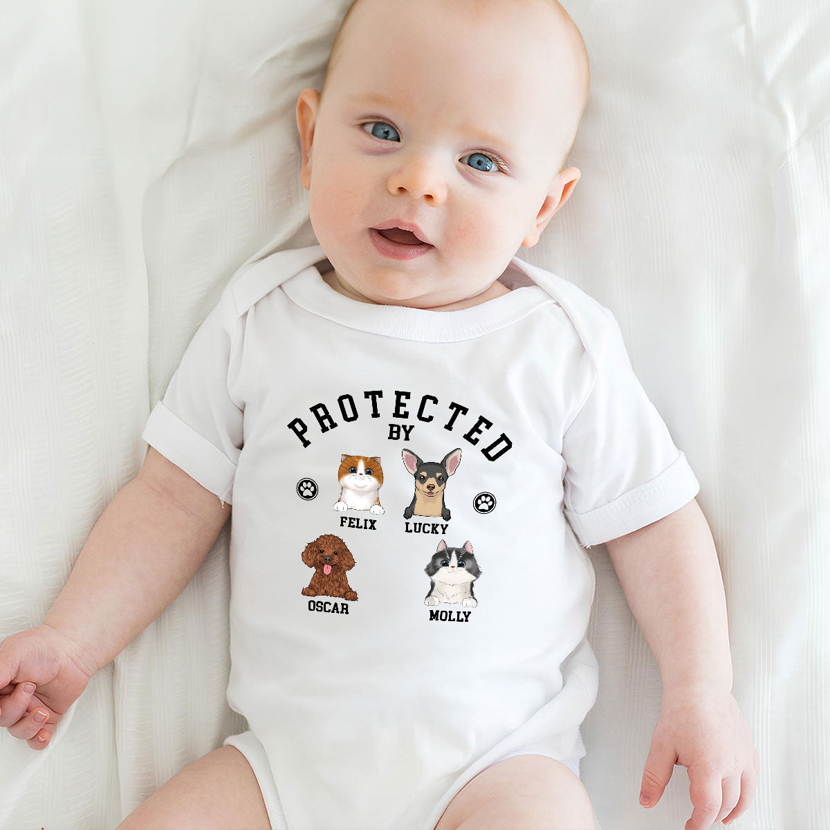 Protected By Pets - Customizable Personalized Baby Onesie