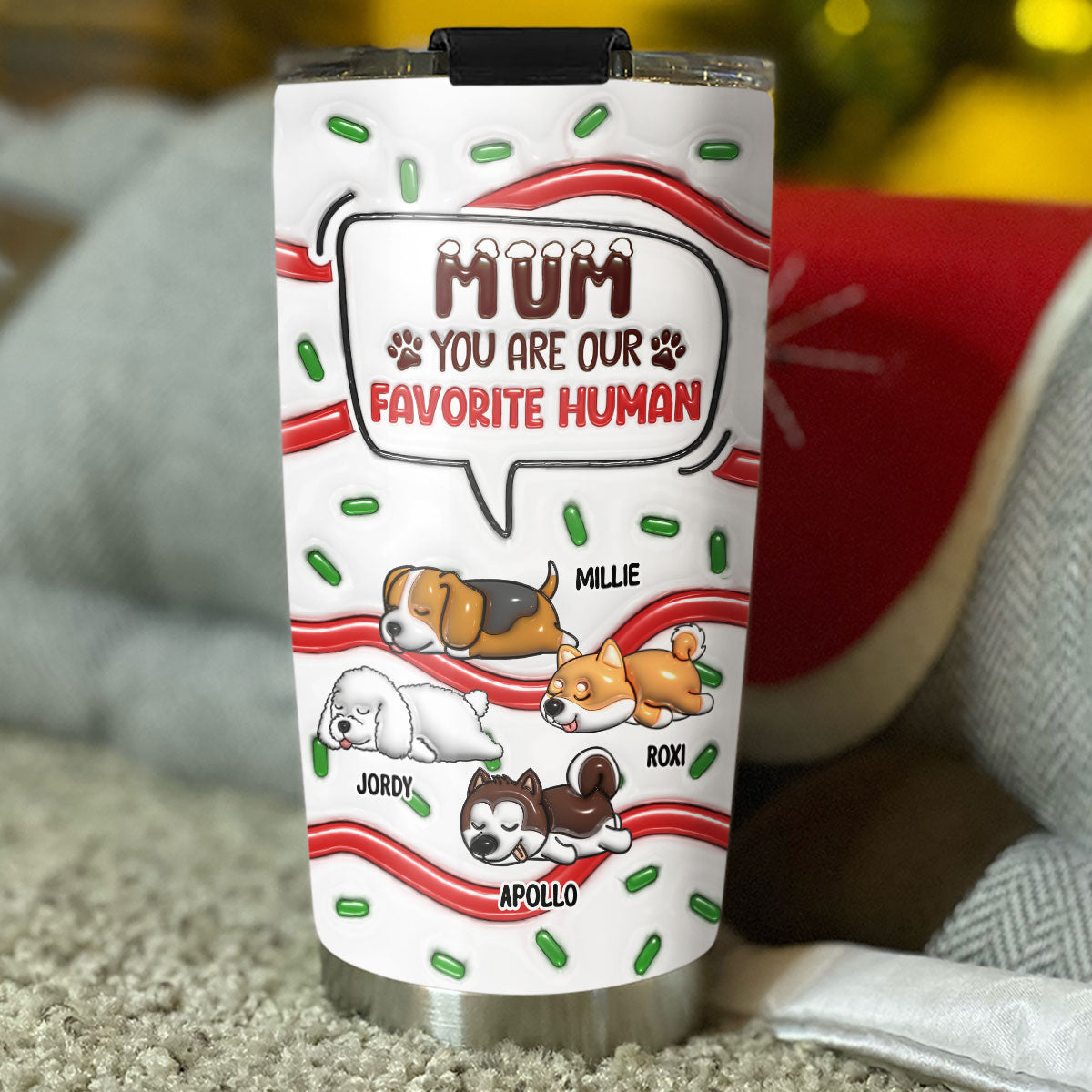 Unique Personalized 3D Inflated Effect Tumbler - The Favorite Human Cake Design