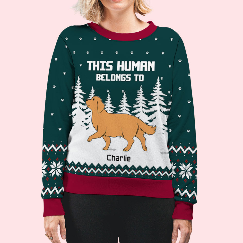 Human Belongs 2 - Customizable All-Over Printed Personalized Sweatshirt for Pet Lovers