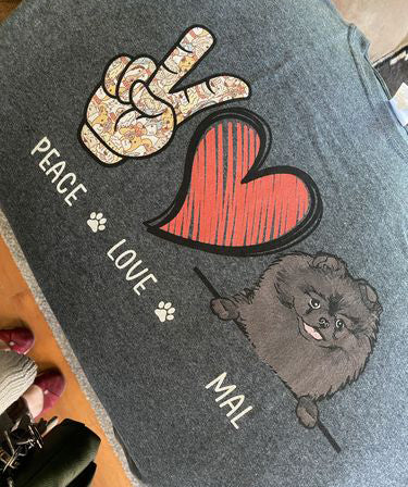 Peace Love Dog - Customizable Unisex Personalized T - shirt for Pet Lovers