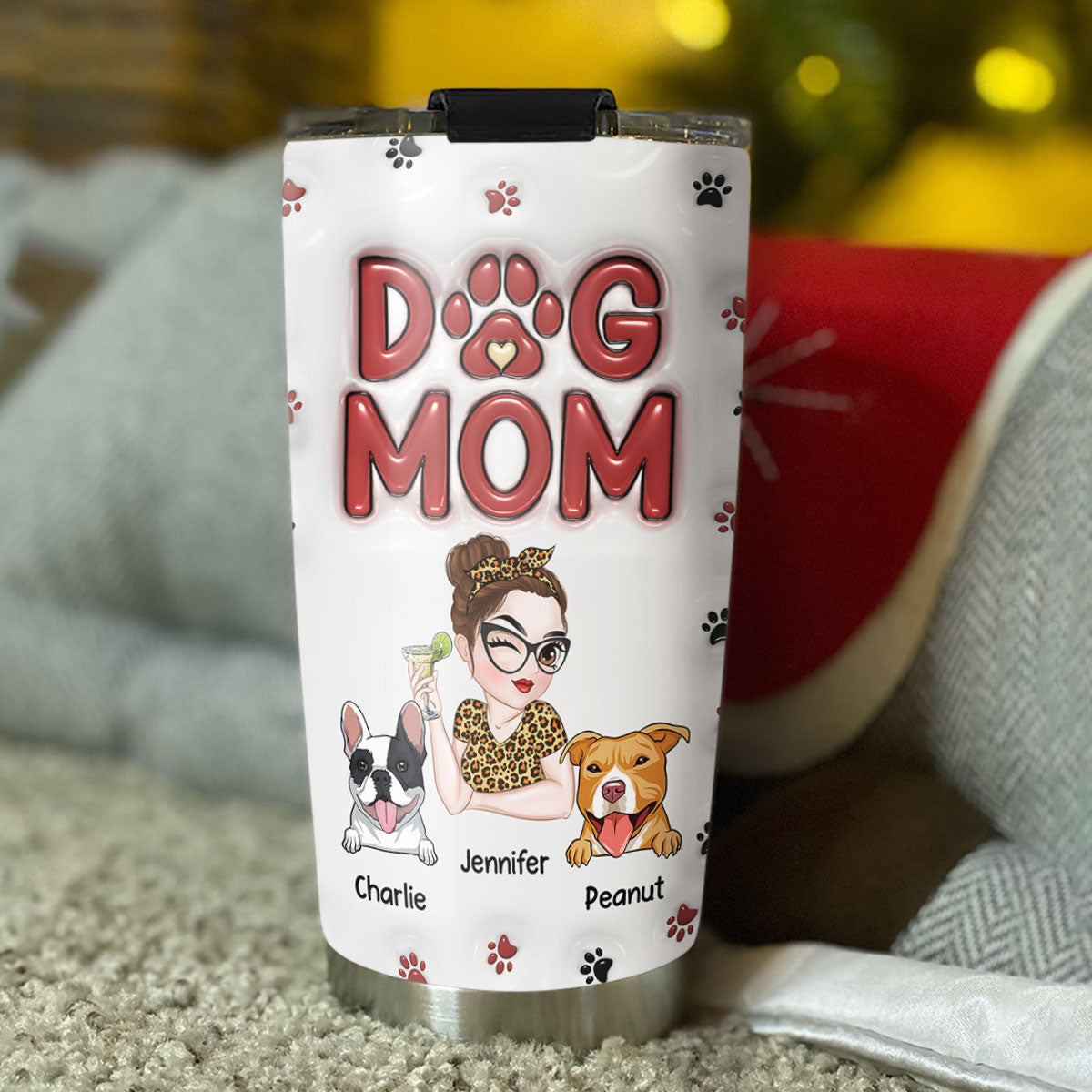 Personalized 3D Inflated Effect Tumbler for Dog Moms - A Lovely Choice