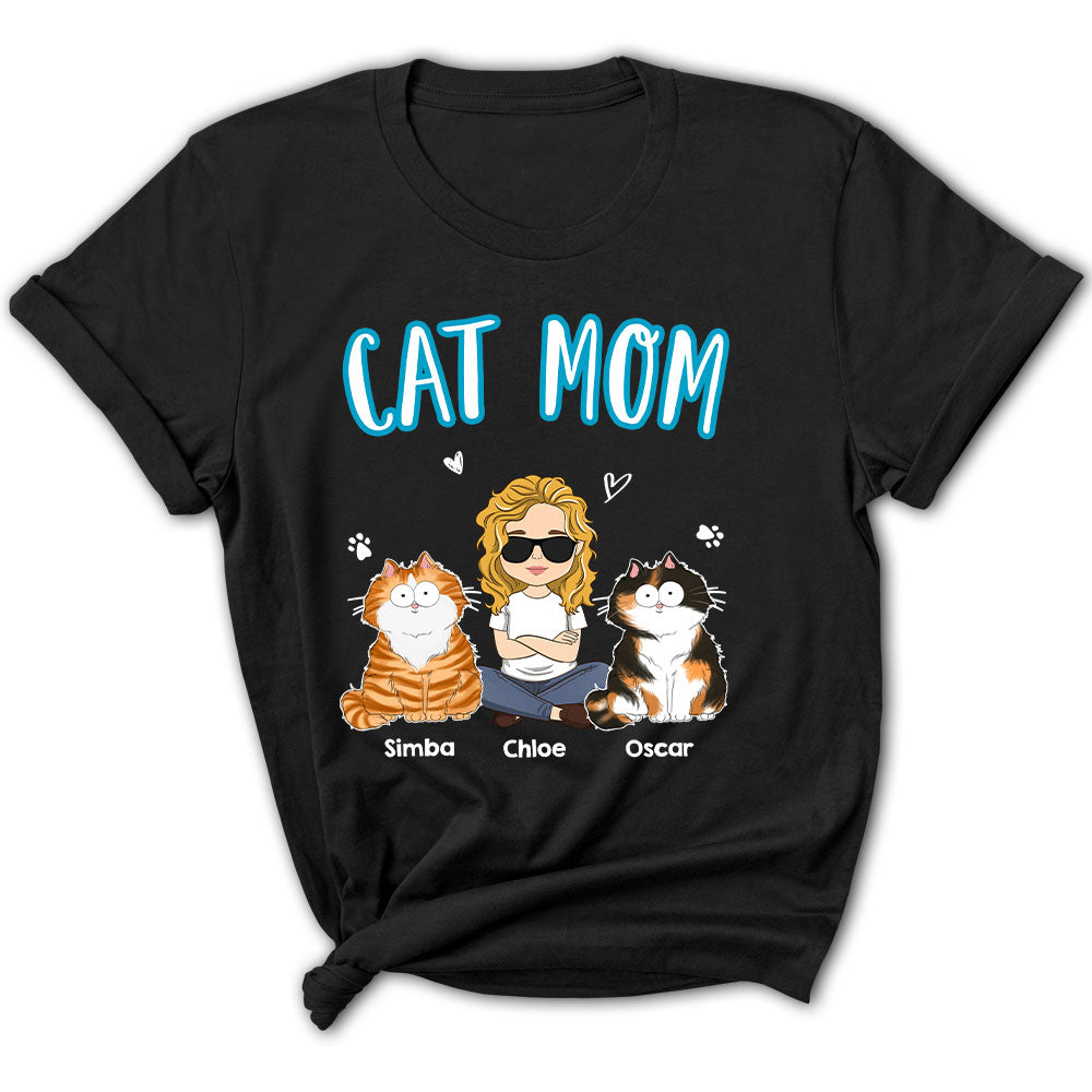 Customizable Cat Mom Women's T-shirt - Ideal Gift for Pet Lovers