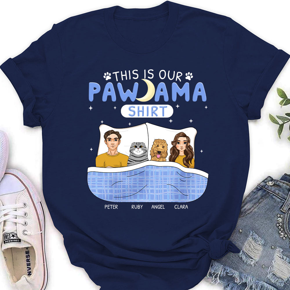 Personalized Pawjama Couple Women's T-shirt - Ideal Gift for Pet Lovers