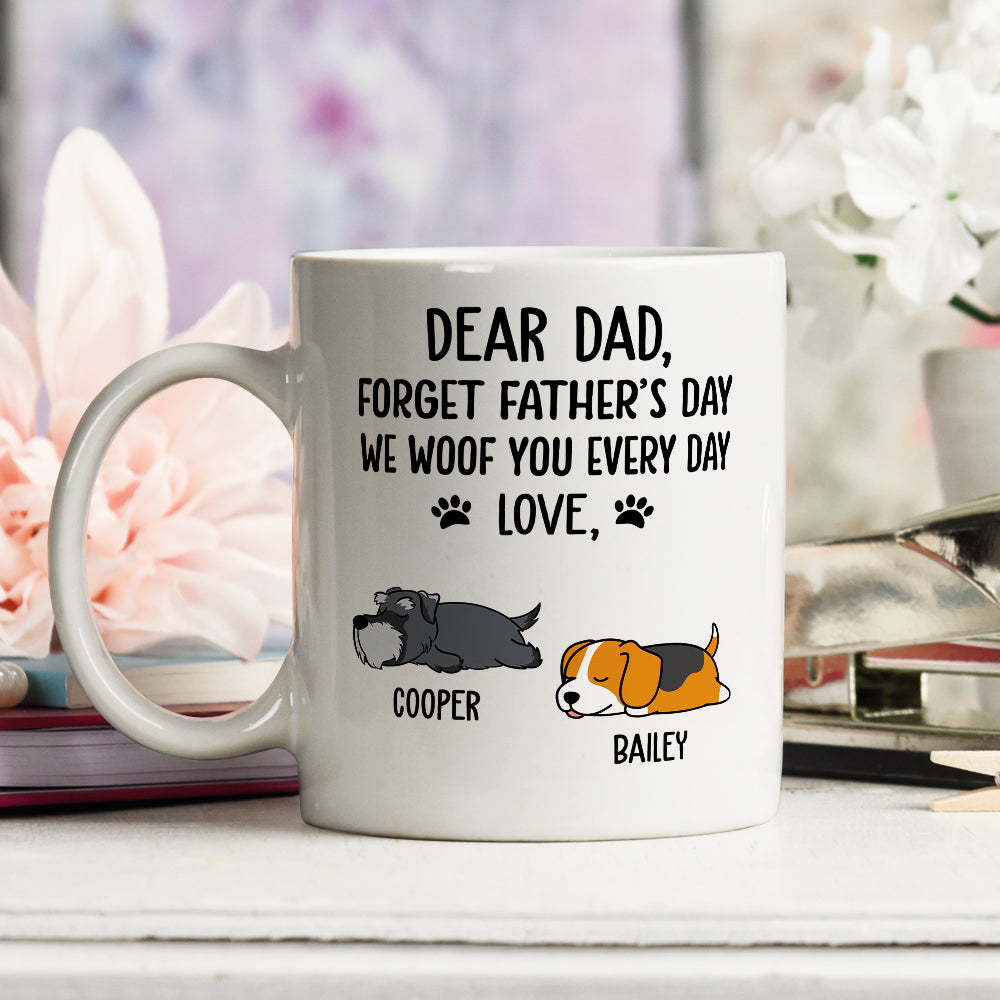 Woof You Dad - Customizable Personalized Coffee Mug for Pet Lovers