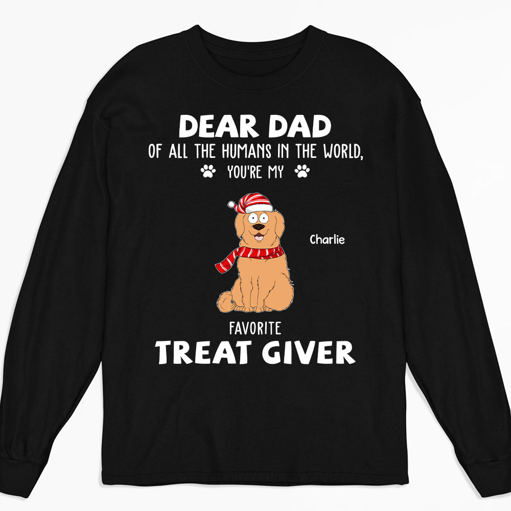 Customizable Favorite Treat Giver Long Sleeve T - shirt for Pet Lovers
