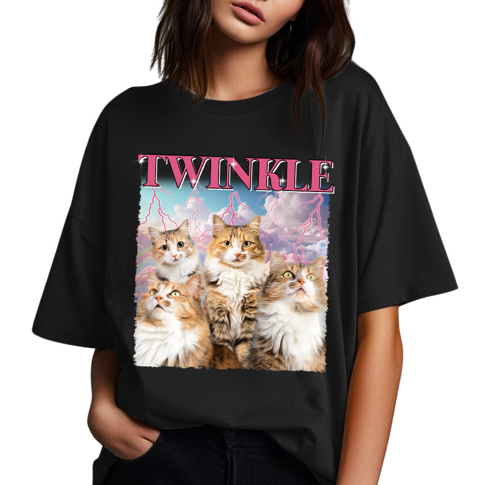 Custom Vintage Pet Face Personalized Unisex T-shirt - Version 10