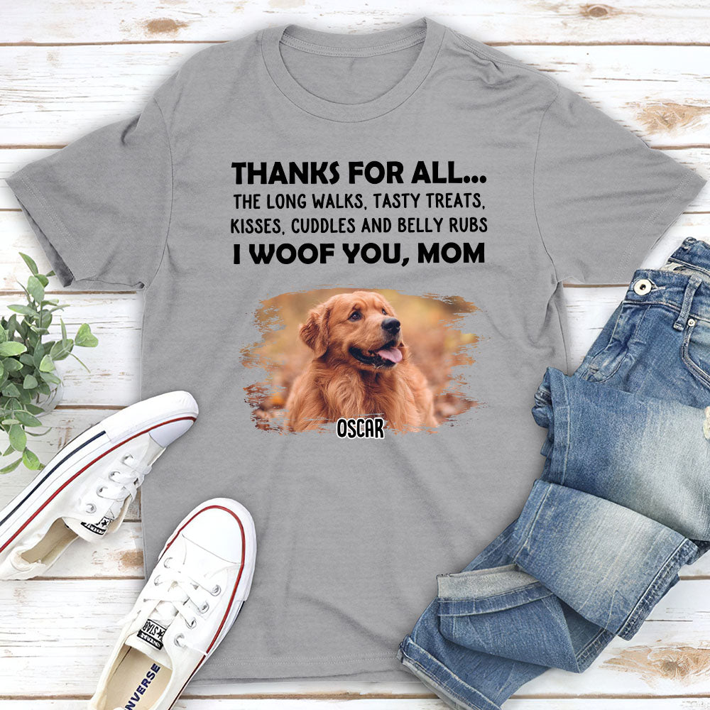 Personalized Custom Unisex Thanks For All... Photo T-shirt - Ideal Gift for Pet Lovers