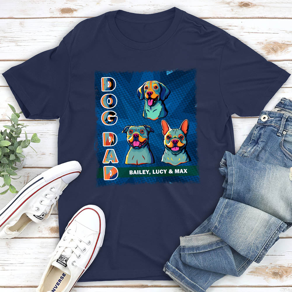 Personalized Custom Unisex Dog Mom and Dad Popart T-shirt - Ideal Gift for Pet Lovers