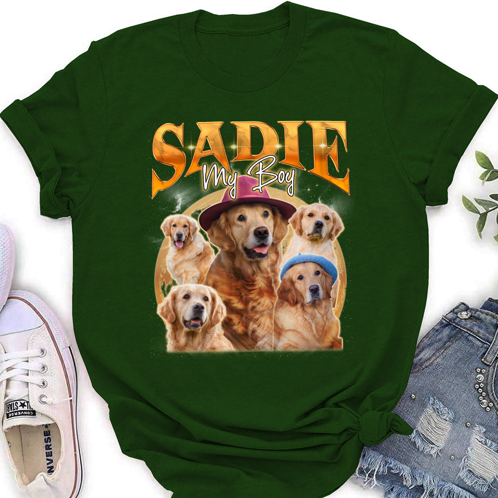 Customizable Pet Face Vintage Edition 5 - Personalized Women's Fashion T-shirt for Pet Lovers