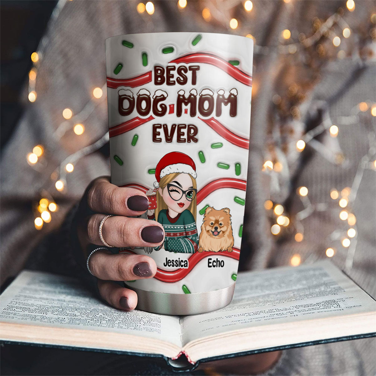 Personalized Custom 3D Inflated Effect Tumbler - The Best Gift for Dog Moms