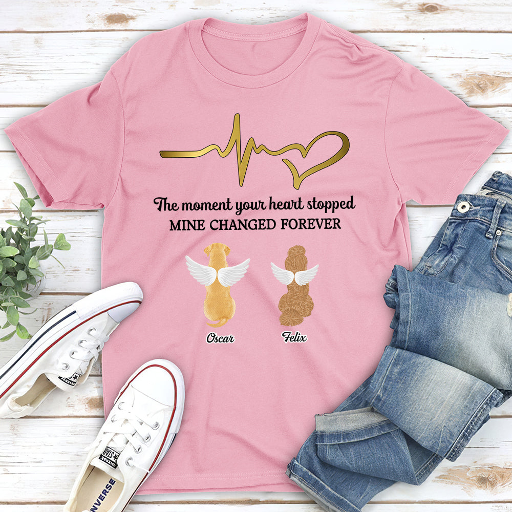 Personalized Custom Unisex Memorial T-shirt - Cherish the Moment Your Heart Stopped with Your Pet