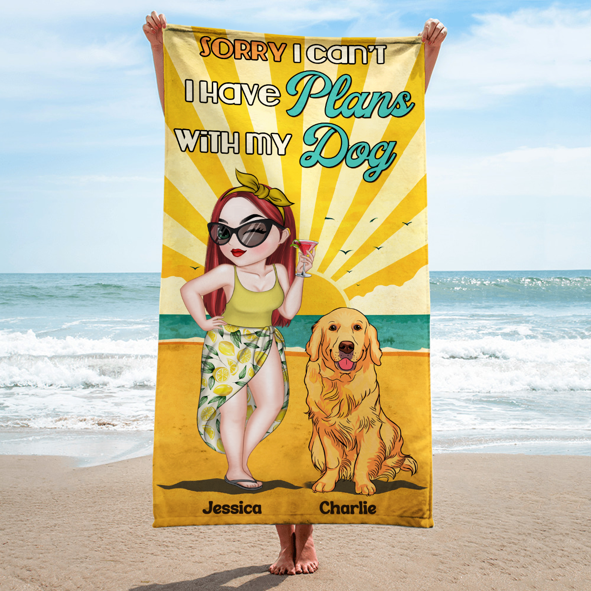 Personalized Dog - Themed Custom Beach Towel for Summer Fun