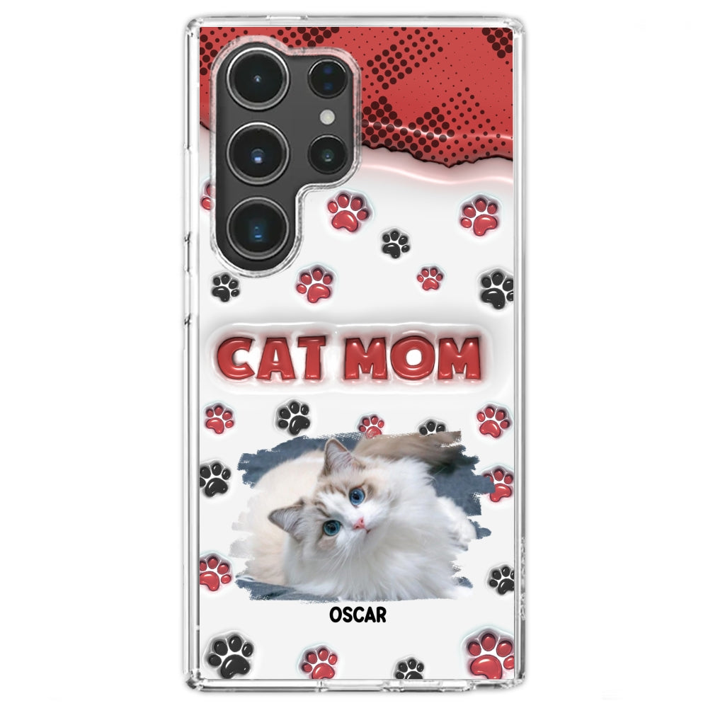 Personalized Cat Mom 3D Inflated Effect Custom Phone Case