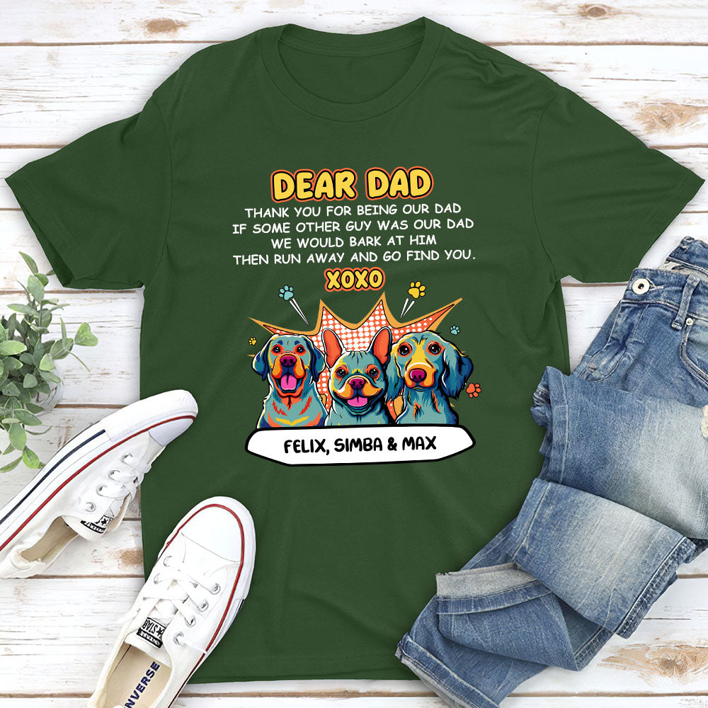 Personalized Pop Art 'Dear Dad XOXO' Unisex T-shirt - Ideal Gift for Pet Lovers