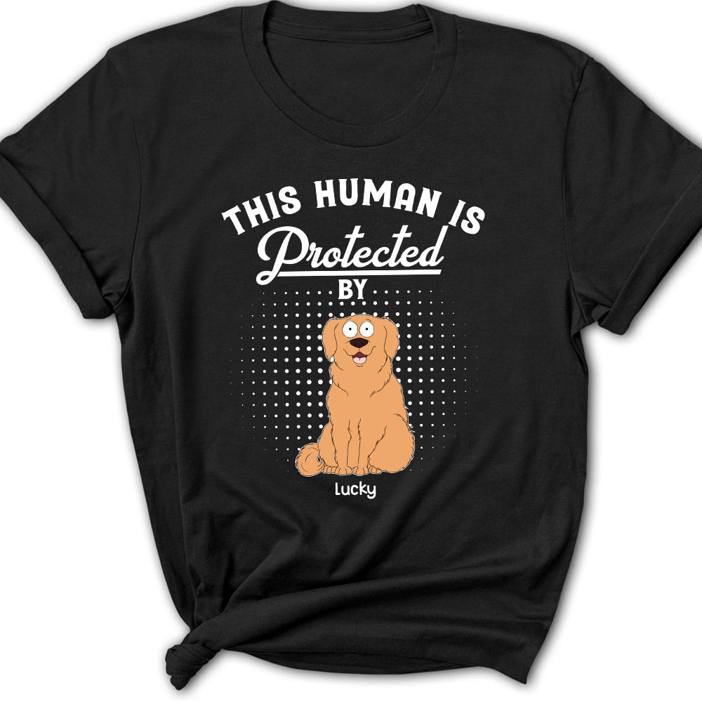 Personalized Custom Women's 'Protected By My Pet' T-shirt - Ideal Gift for Pet Lovers