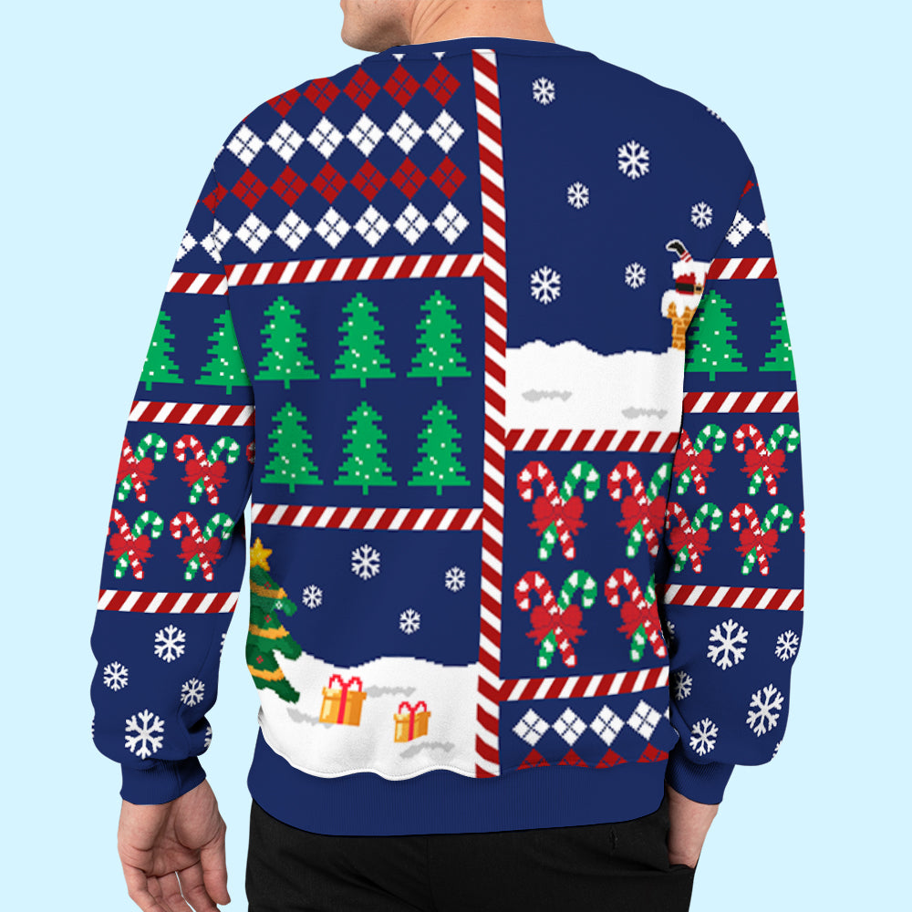 Meowy Catmas Patchwork - Personalized Custom All-Over-Print Pet Lover's Sweatshirt
