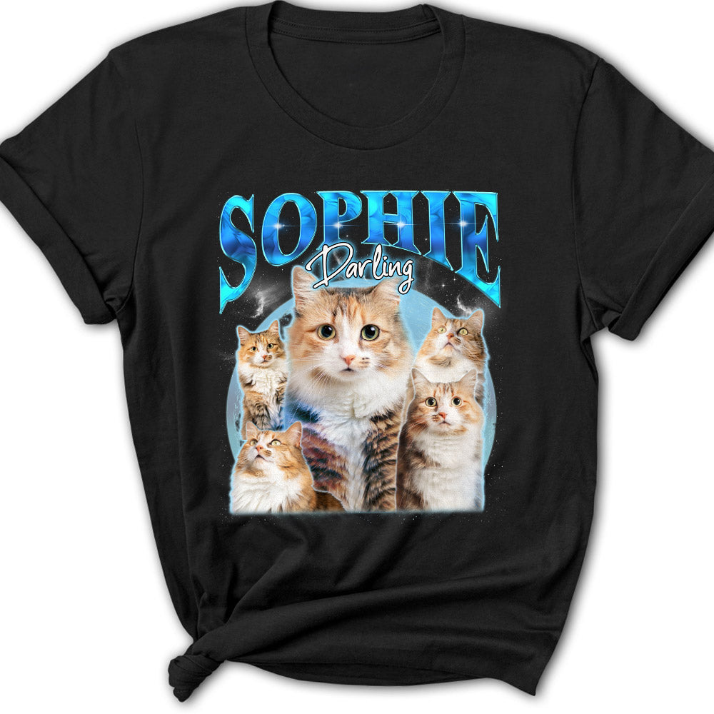 Customizable Pet Face Vintage 9 Personalized Women's T - shirt: Ideal Gift for Pet Lovers