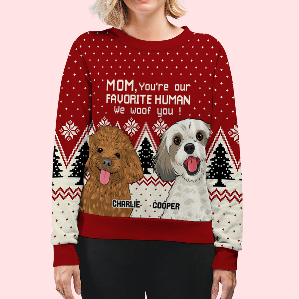 Favorite Human 2 - Customizable All-Over Print Personalized Sweatshirt for Pet Lovers