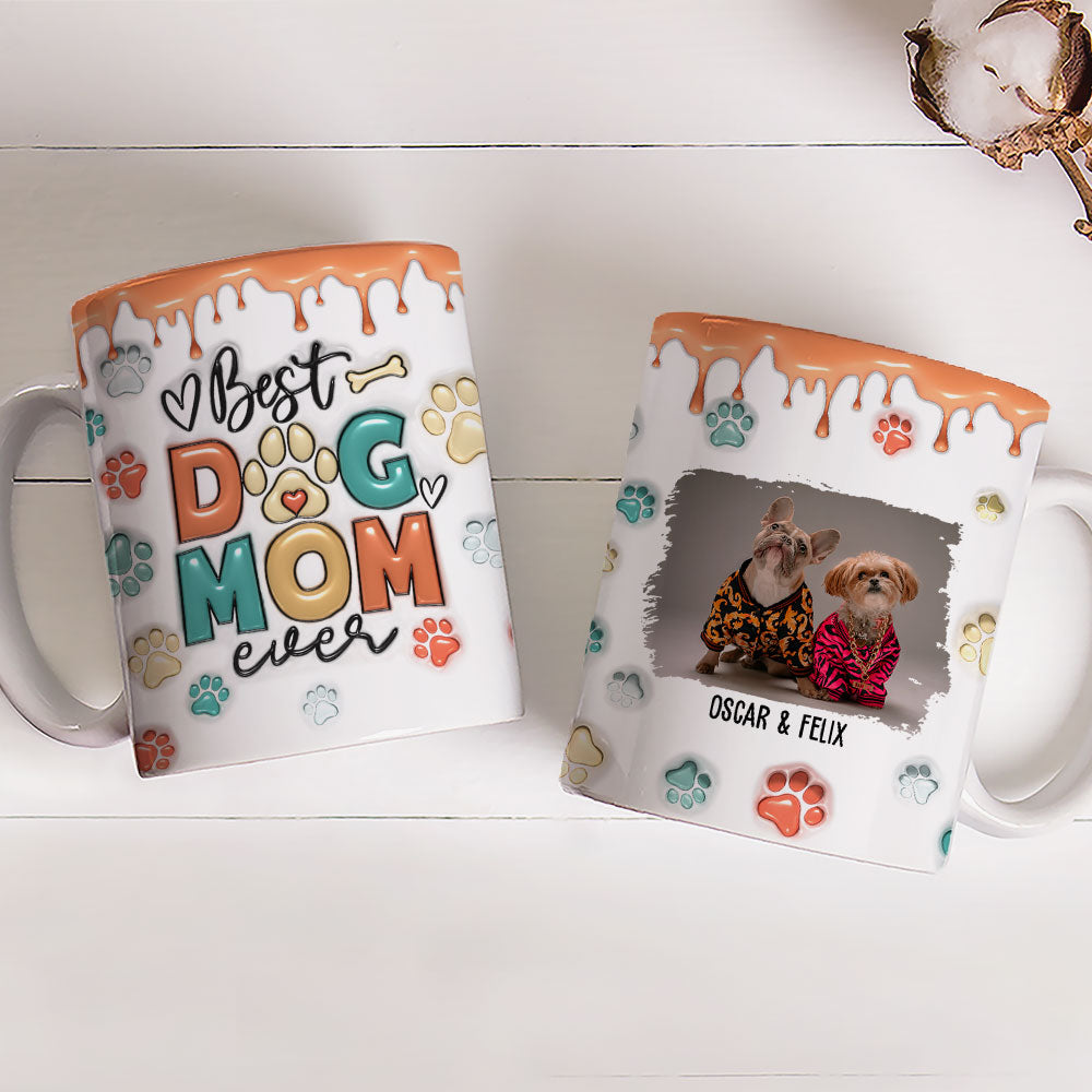 Best Dog Mom and Dad Ever - Personalized Custom 3D Inflated Effect Ceramic Mug