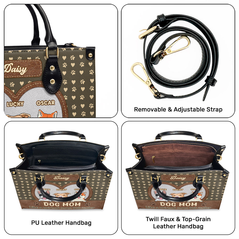 Cool Dog Mom Personalized Custom Leather Handbag