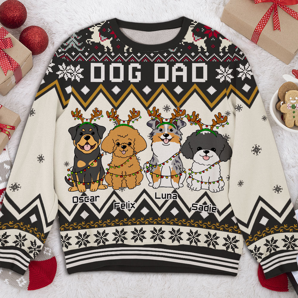 Customizable Winter Forest Dog All-Over Print Sweatshirt - Ideal Gift for Pet Lovers
