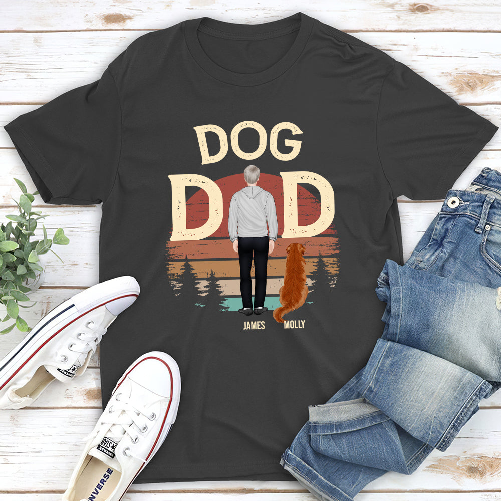 Personalized Custom Man and Dog Unisex T-shirt - Ideal Gift for Pet Lovers