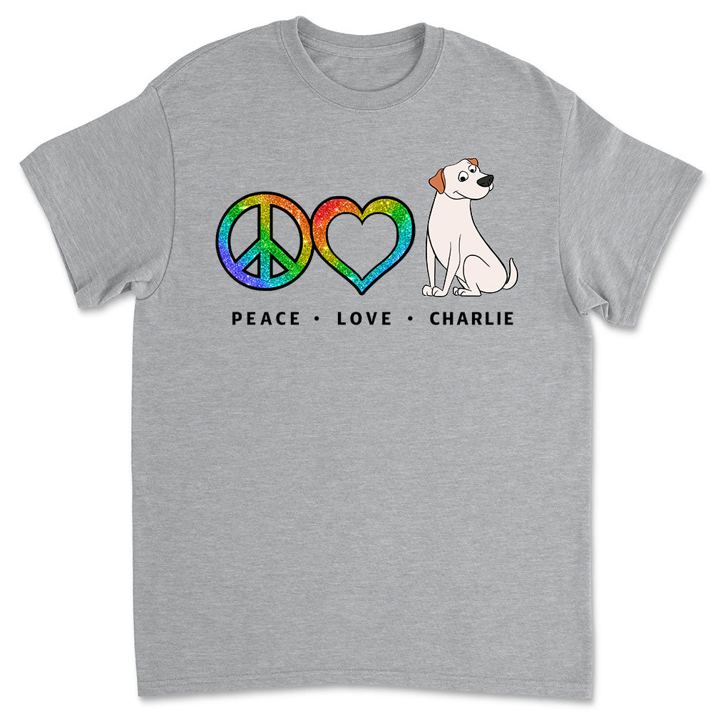 Peace Love Pet Funny - Customizable Premium Personalized T-shirt for Pet Lovers