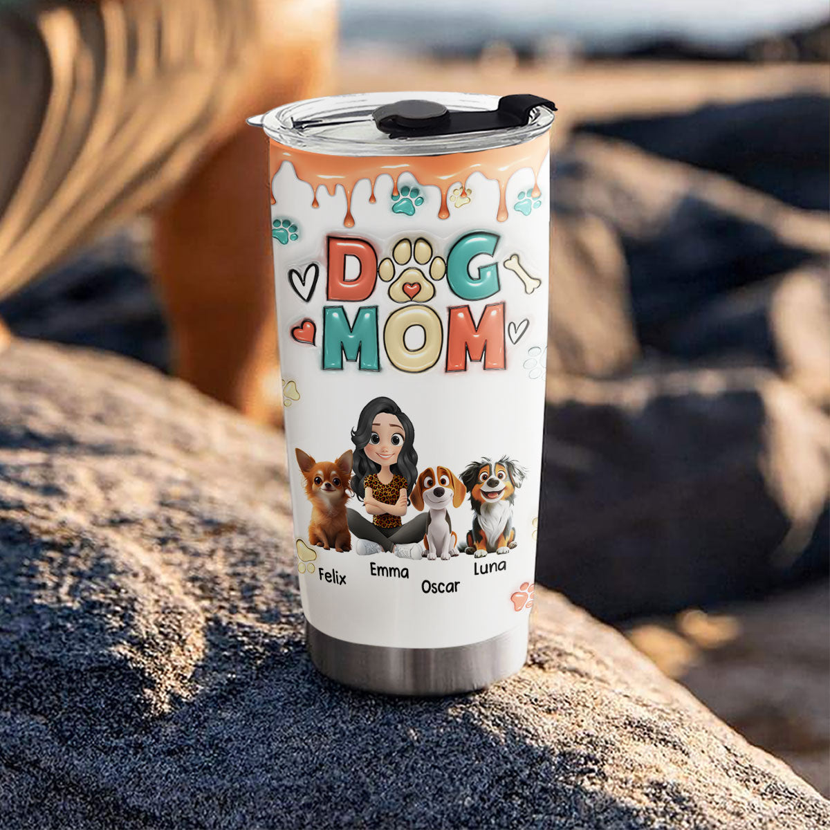 Personalized 3D Inflated Effect Tumbler - Perfect Gift for Dog Moms