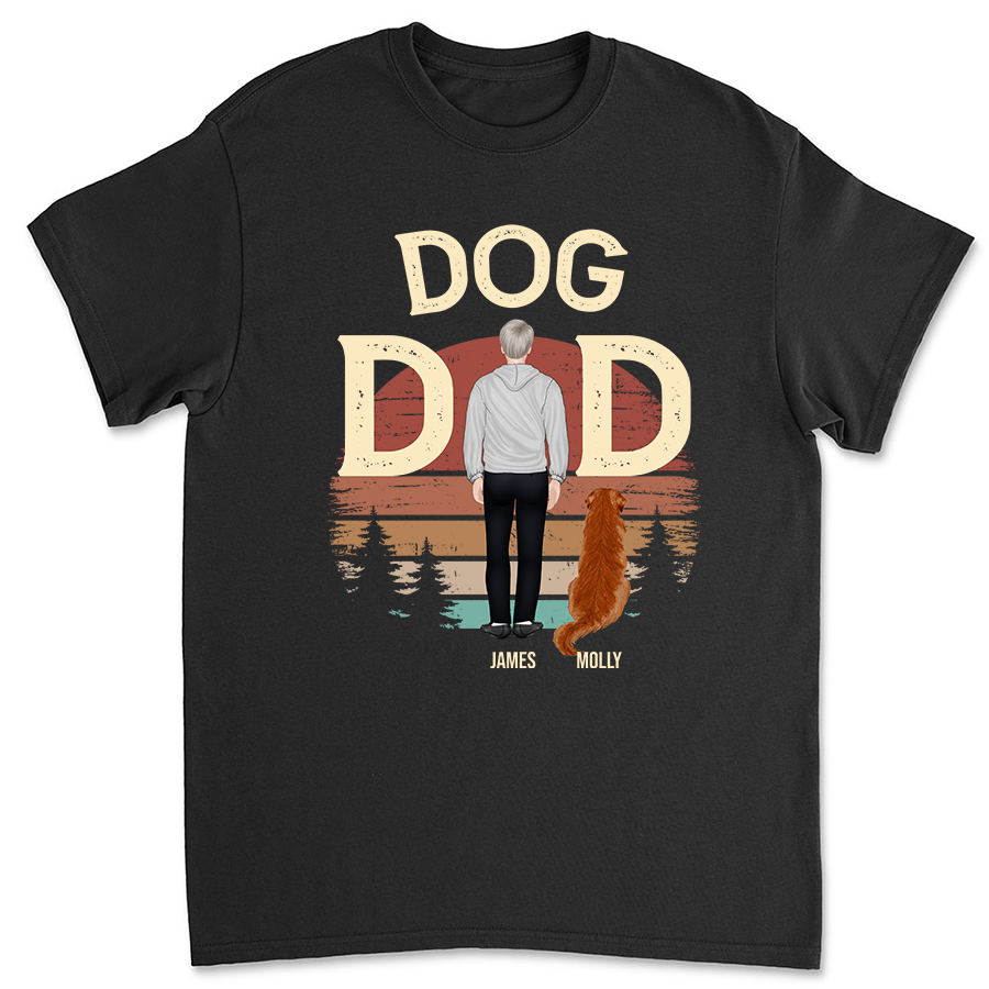 Personalized Custom Man and Dog Unisex T-shirt - Ideal Gift for Pet Lovers