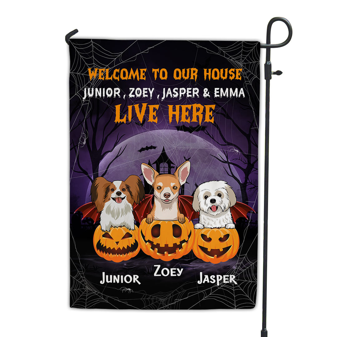 Customizable Pumpkin Dog Personalized Garden Flag