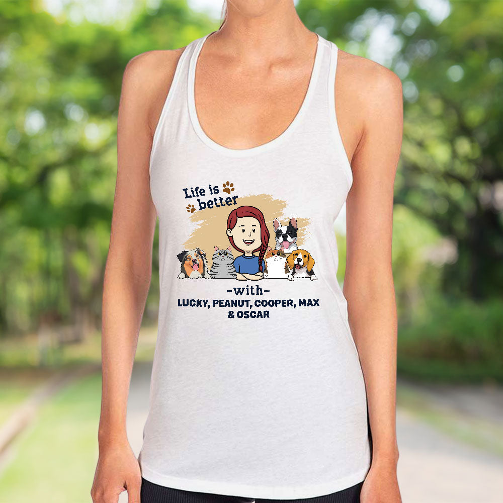 Customizable Women's Summer Dog-themed Racerback Tank