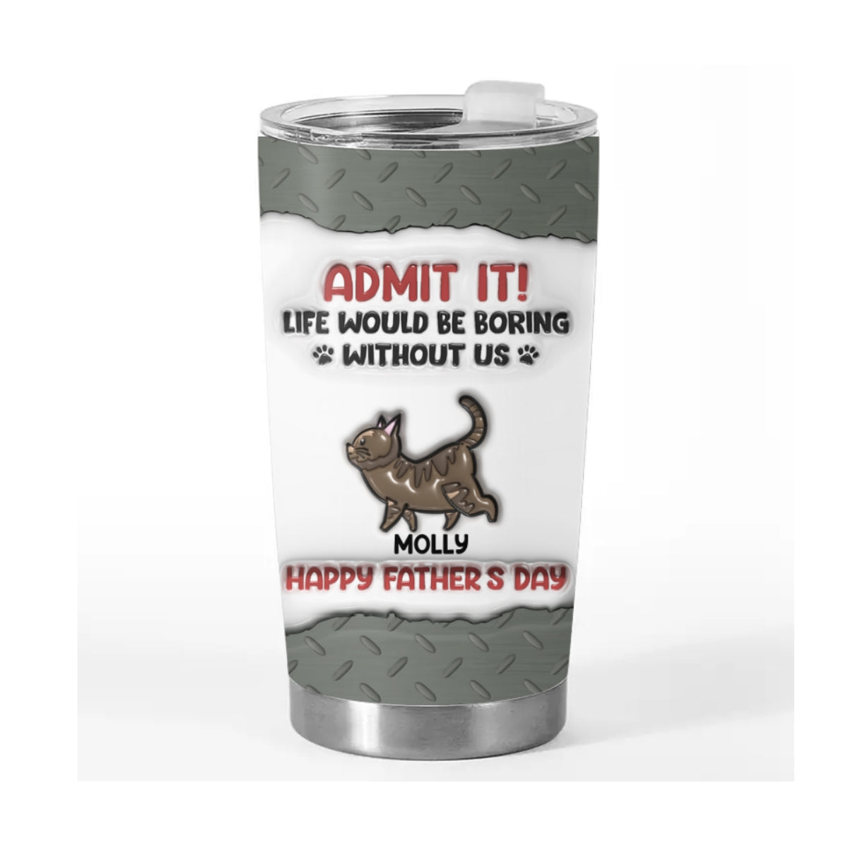 Personalized 3D Inflated Effect Tumbler: A Cat - Lover's Essential
