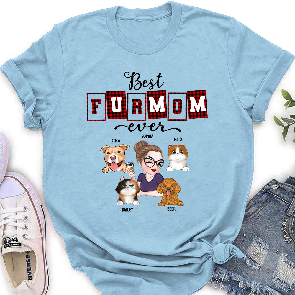 Best Fur Mom of the Year Personalized Custom Women's T - shirt: Ideal Gift for Pet Lovers