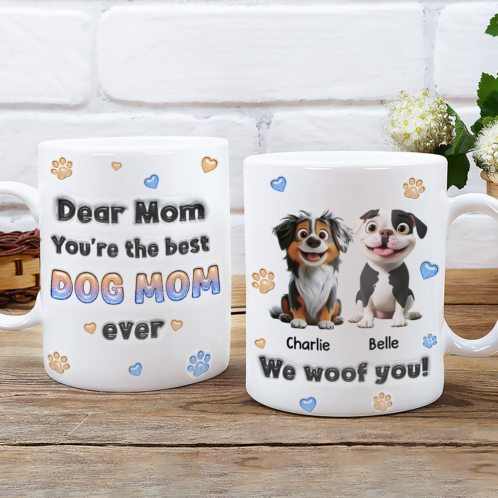 Personalized 3D Inflated Effect Mug for Dog - Loving Moms and Dads: You're the Best!