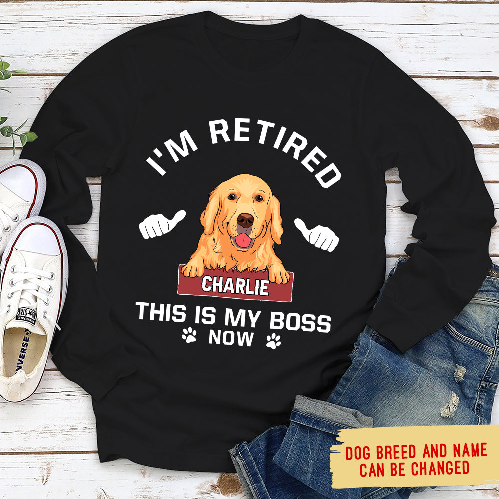 Personalized Custom Long Sleeve 'This Is My Boss' T-shirt for Pet Lovers