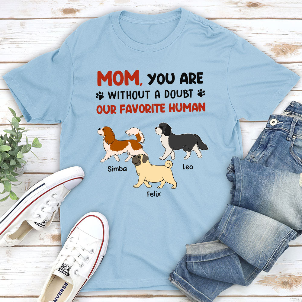Favorite Hooman No Doubt - Customizable Unisex Personalized T - shirt for Pet Lovers