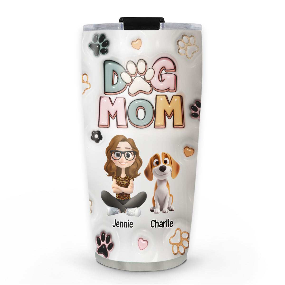 Personalized 3D Inflated Effect Tumbler for Dog Moms