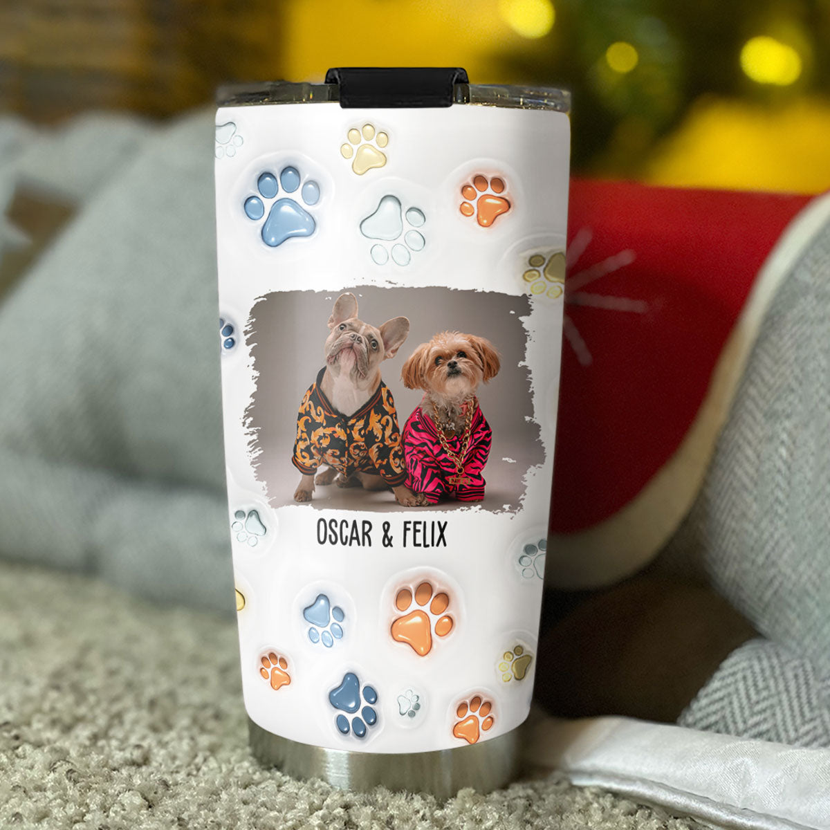World's Best Dog Dad - Personalized 3D Inflated Effect Stainless Steel Tumbler