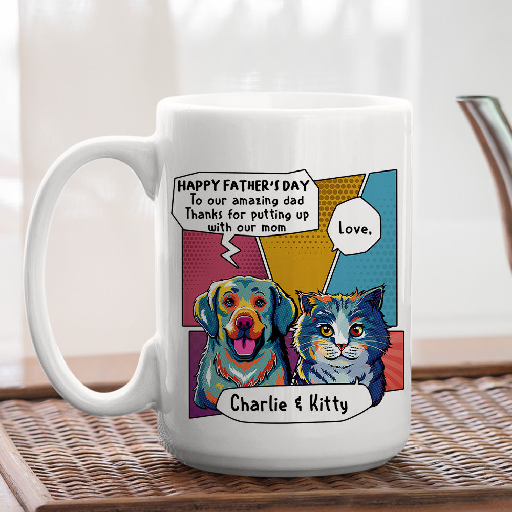 Amazing Pop Art Personalized Custom Coffee Mug for Pet Dads