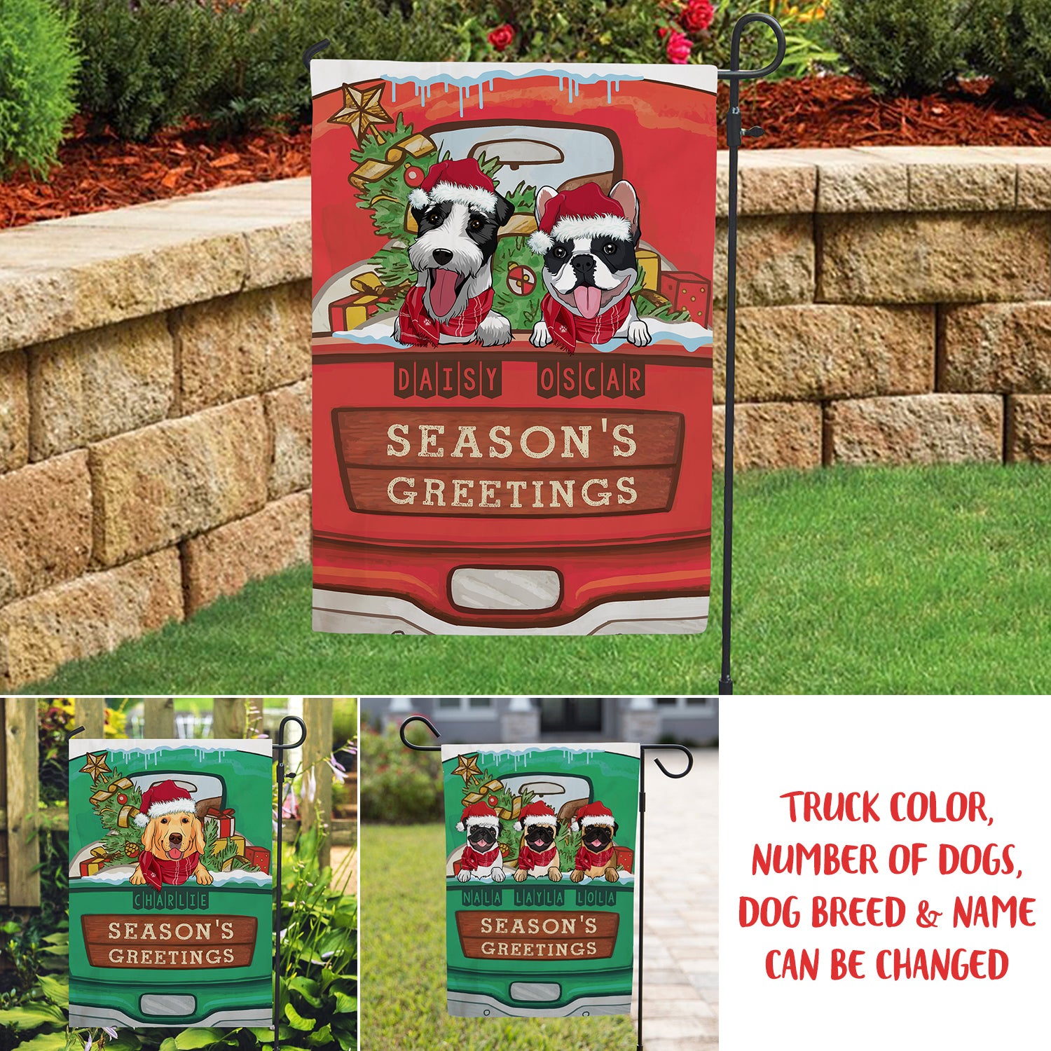 Personalized Christmas Garden Flag - Ideal Lawn Decor for Dog Lovers