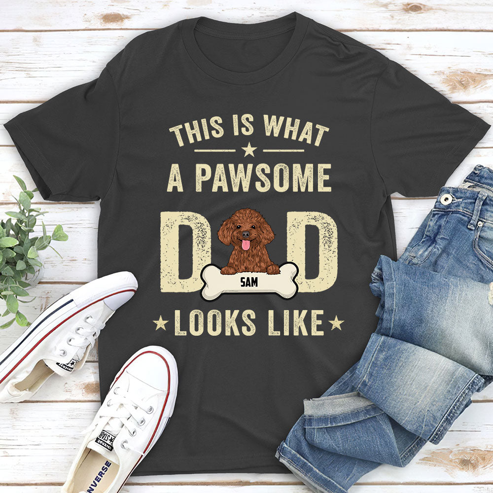 Pawsome Dad Personalized Custom Unisex Pet Lover T-shirt