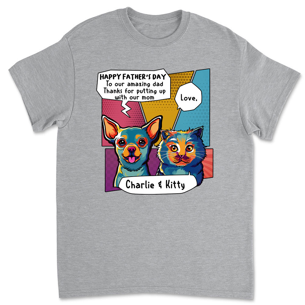 Amazing Pop Art Personalized Unisex Pet Dad T-shirt - Ideal Gift for Pet Lovers