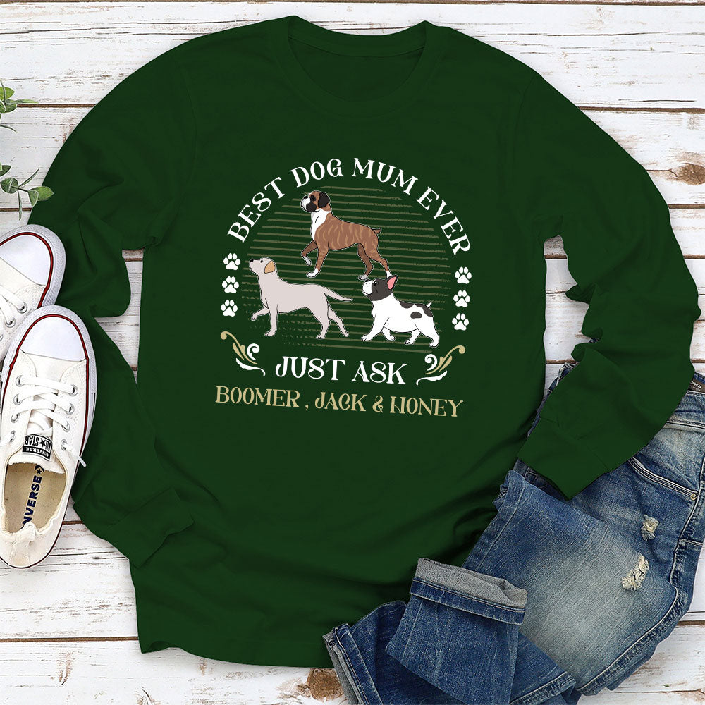 Customizable Long Sleeve T-shirt: Ideal Gift for Dog-Walking Parents