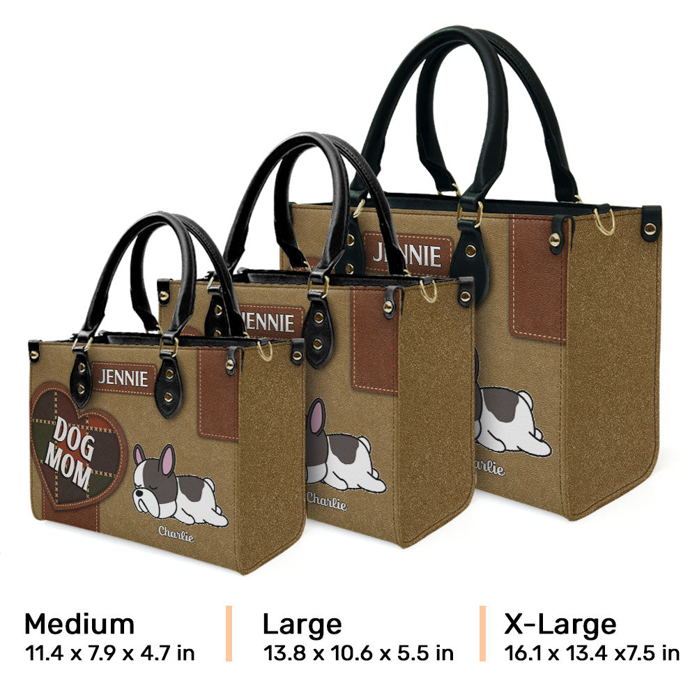 Personalized Custom Dog Mom Patchwork Leather Handbag