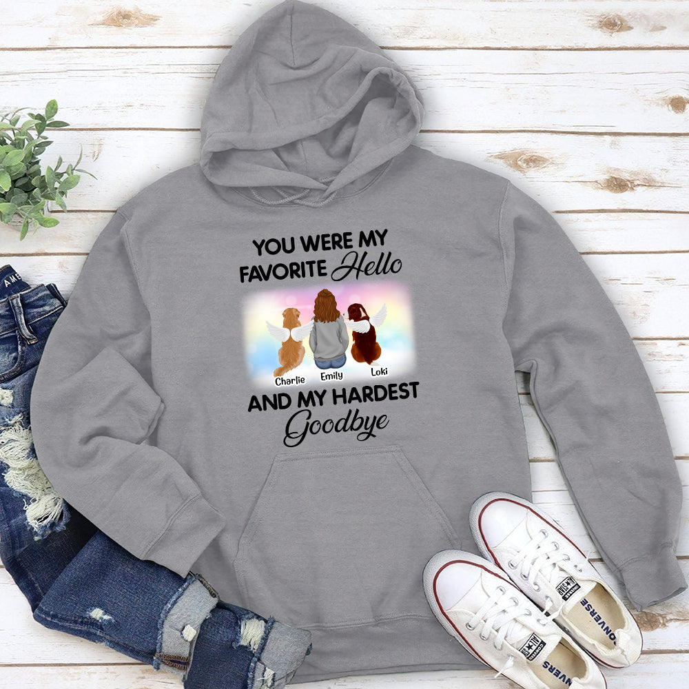 Personalized Custom 'My Favorite Hello' Hoodie for Pet Lovers