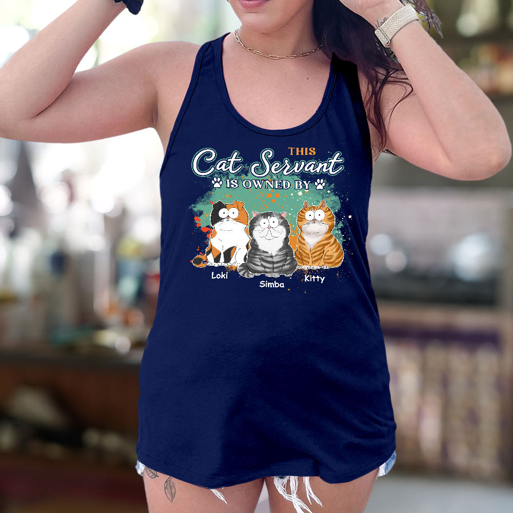 This Cat Servant - Customizable Women's Summer Racerback Tank for Pet Lovers