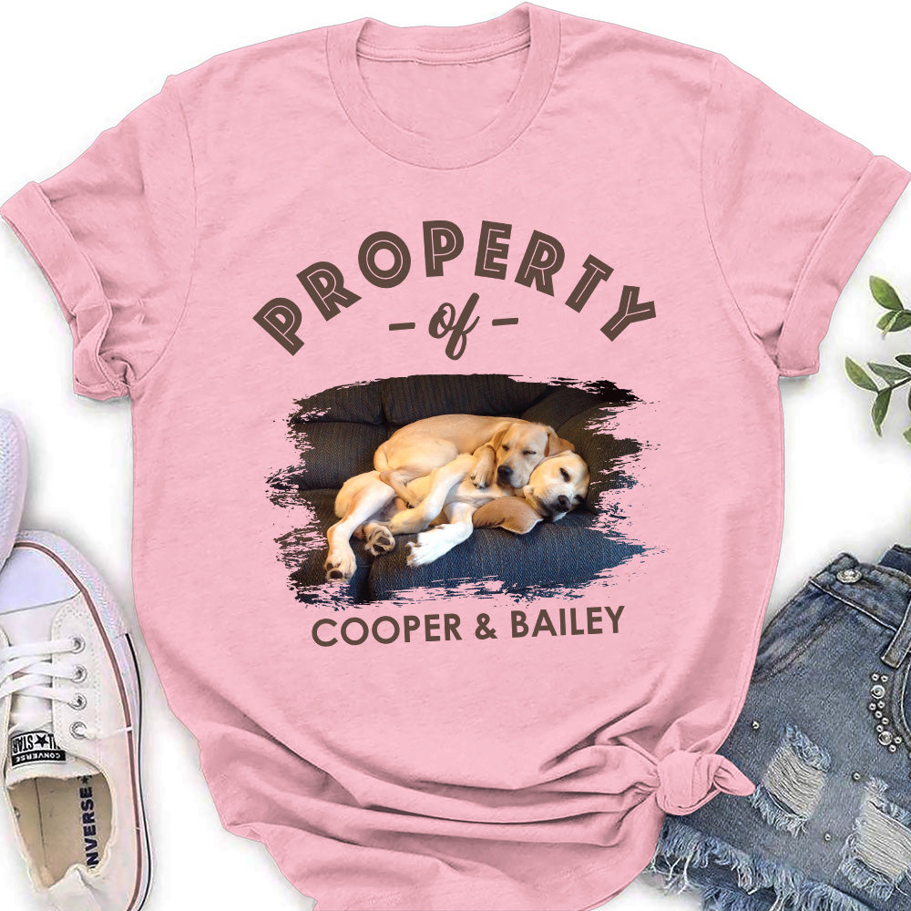 Personalized Custom Women's 'My Dog Property' T-shirt - Ideal Gift for Pet Lovers