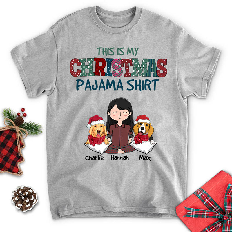 Personalized Custom Unisex Christmas Pajama T - shirt for Pet Lovers