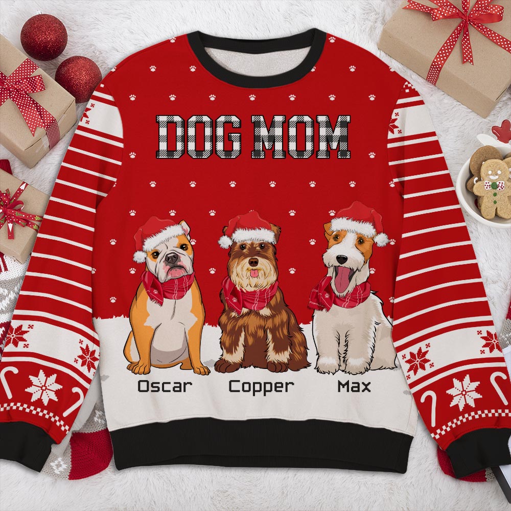 Customizable Dog Dad and Mom Snow All-Over Print Sweatshirt